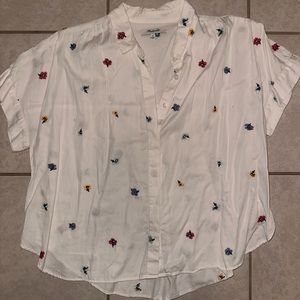 Madewell Embroidered Hilltop Shirt in Confetti Floral, Size M